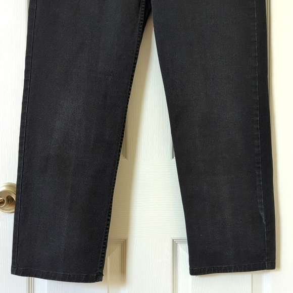 Liz Claiborne 90's Vintage High Waisted Relaxed Fit Straight Leg Jeans Black 12 - Picture 3 of 14
